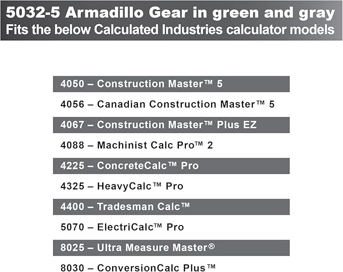 Calculated Industries 5032-5 Armadillo Gear Hard Protective Calculator Case in Lime Green