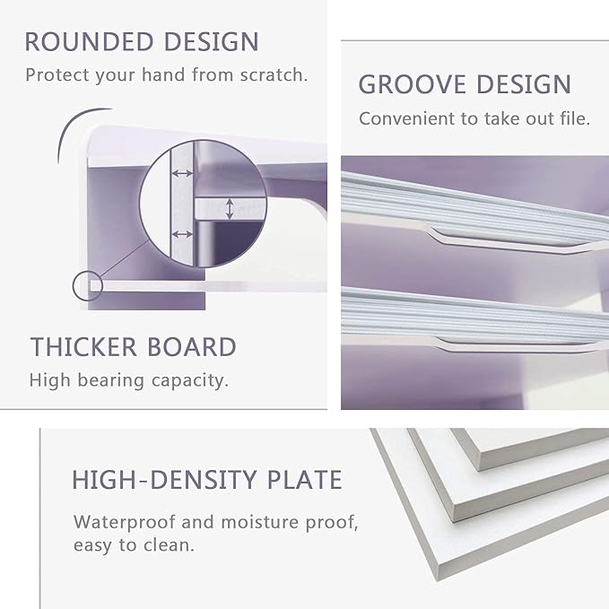 SONGWAY File Organizer for Desk - Desk Organizer for Document, Multifunctional 7 Tier Vertical File Holder, Paper Holder Organizer, Desktop File Organizer for Home Office School Decorations, White