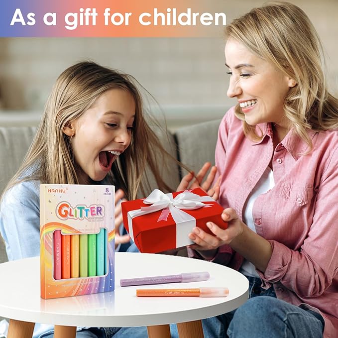 Glitter Highlighters,8Pack Metallic Colors Chisel Tip,Aesthetic Cute Highlighters Assorted Colors for School, Cute Markers for Journaling Planners Books Notes