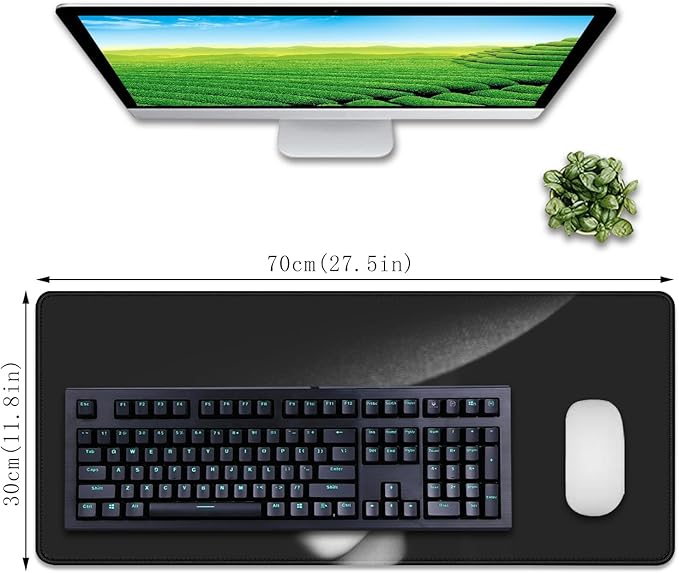 Cool Girl Mouse Pad Black and White Desk Mats on Top of Desks Large Gaming Mouse Pad Big Mousepad with Stitched Edge Non-Slip Rubber Base for Office School Home (27.5X11.8 in)