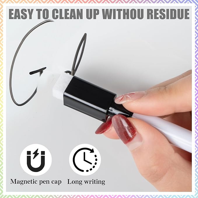 Magnetic Black Dry Erase Markers Bulk, Pack of 102 Fine Tip with Eraser Cap, White Board Markers Dry Erase for Kids Teachers Office School Supplies