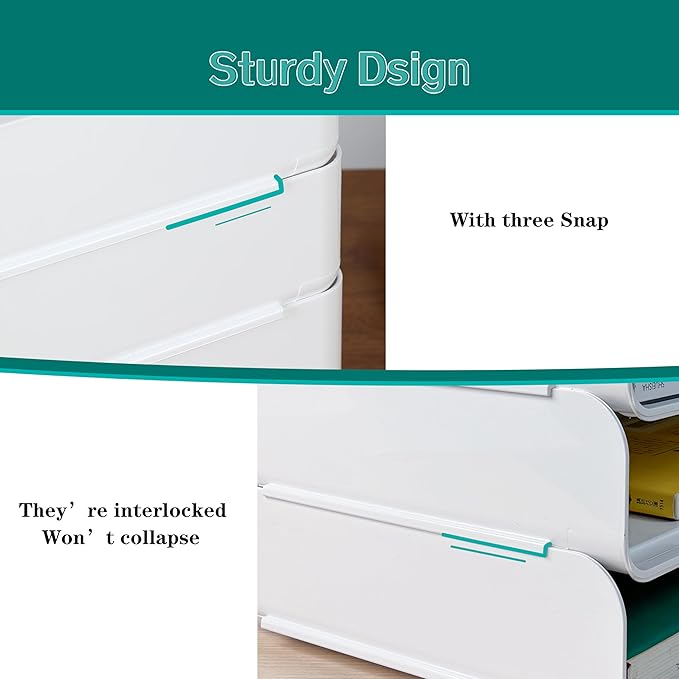 3 Tiers Stackable A4 Paper Trays, Office Desk File Holder, Tidy File Document Letter Book Paper Organizer (3 Tiers,Clear)