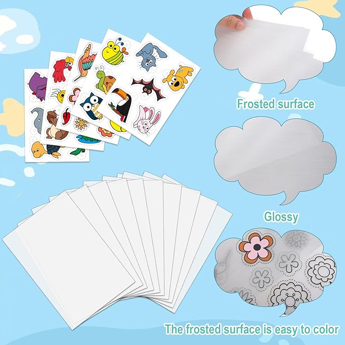 GOLDGE 218 Pcs Shrink Plastic Sheets Kit, for Kids and DIY Keychain Making Kit: 15 Plastic Sheets, Keychains, Hole Punch, and Pencils for Creative Crafts