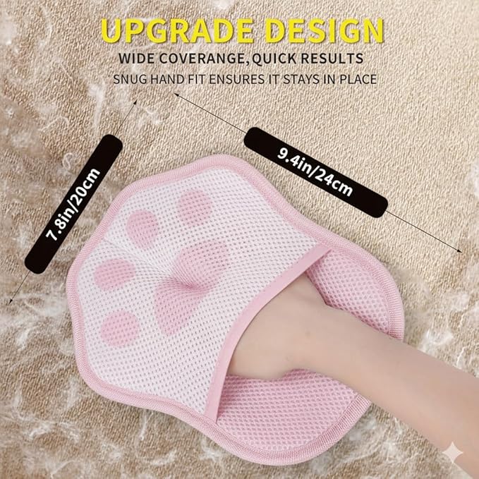 rolaroki Pet Hair Remover Gloves (2 Pack), Reusable Electrostatic Cleaner for Furniture, Clothes & Car Interiors – Eco-Friendly, No Sticky Rollers