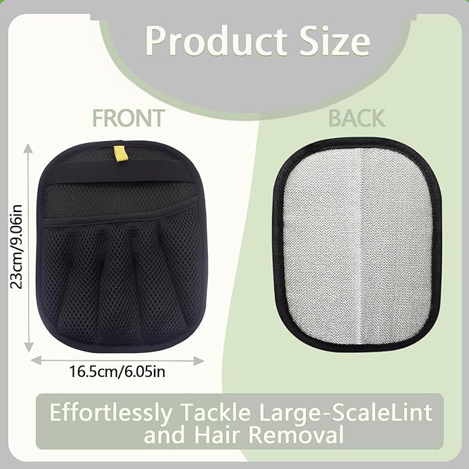 Glirops 2-Pack Electrostatic Pet Hair Remover Gloves - Reusable Dog & Cat Hair Removal Brush for Furniture,Car Interiors,Bedding and Clothing