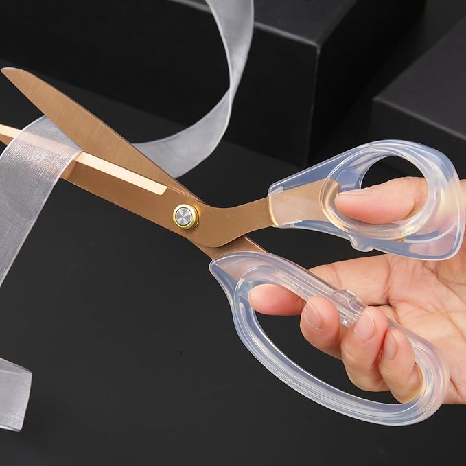 Rose Gold Sewing Scissors 9" Ultra-Sharp Titanium Coated Blades and Sharp All-Purpose Sewing Scissor, Office Scissors, Comfortable Handle Design, Versatile Usage