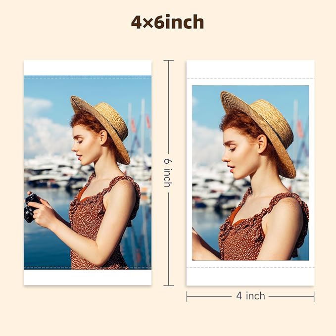 HPRT CP4100 Photo Printer - Portable 4x6 Bluetooth Instant Picture Printer + 108 Sheets & 2 Ribbon, Mobile, Premium Dye Sublimation - 300 DPI Display Resolution - Editing App for Fun, Creative Photos