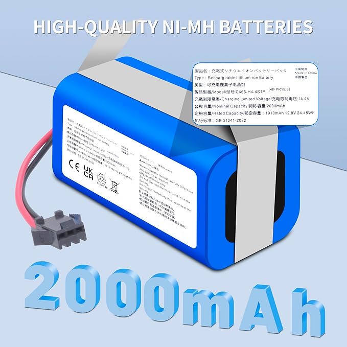 TZRONG M210 Battery Replacement for Lefant, Compatible with Lefant M210 M210B M210P M213 M213S Robot Vacuum Cleaner 2000mAh12.8V Li-ion Battery