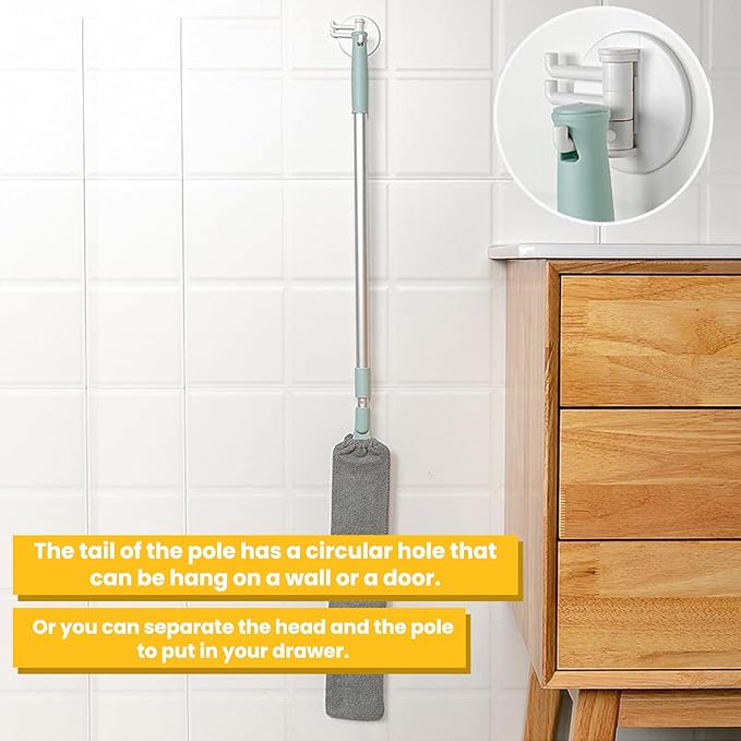 Retractable Gap Dust Cleaning Artifact |Extendable Duster Cleaning Tool for Hard-to-Reach Areas |Reusable Washable Dusting Wand for Home,Ceiling,Blinds,Under Furniture (1)