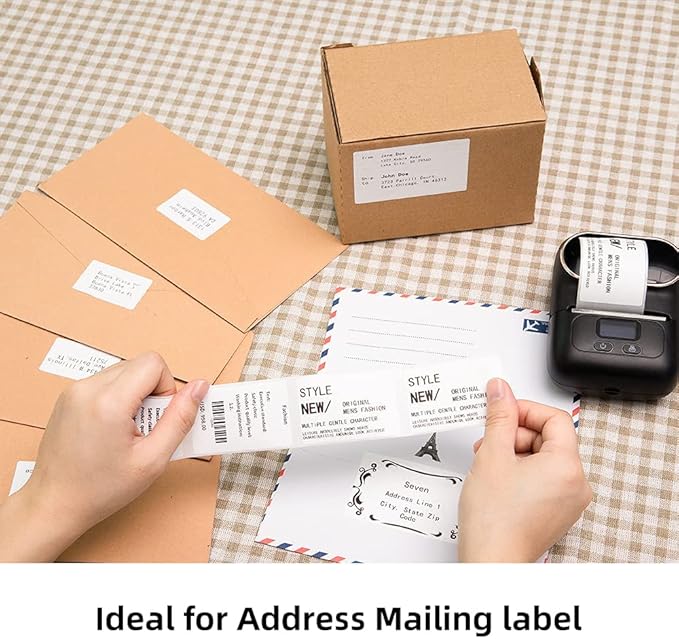 Phomemo M110 Labels, Label Maker Waterproof Labels, 1.57"x1.18" (40x30mm) Multi-Purpose Square Self-Adhesive Compatible for Phomemo M110/M100/M250/M221 Label Printer, 230 Pcs/Roll, Black on White