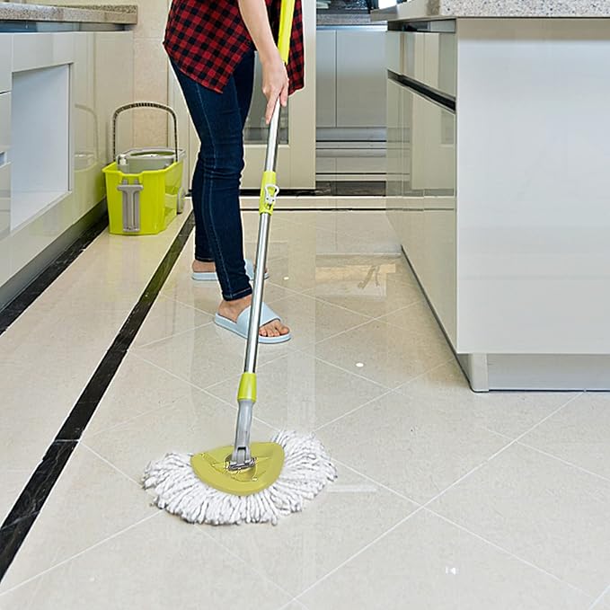Qulable 4 Pack EasyWring Spin Mop Refill Replacement Heads - Microfiber, Compatible with Triangle Spin Mop, Multi-Surface Cleaning