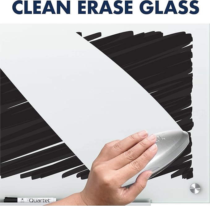 Quartet Glass Whiteboard, Non-Magnetic Dry Erase White Board, 3' x 2', Includes Accessory Tray, 1 Marker and 2 Glass Board Magnets, White Surface, Infinity (G3624NMW)