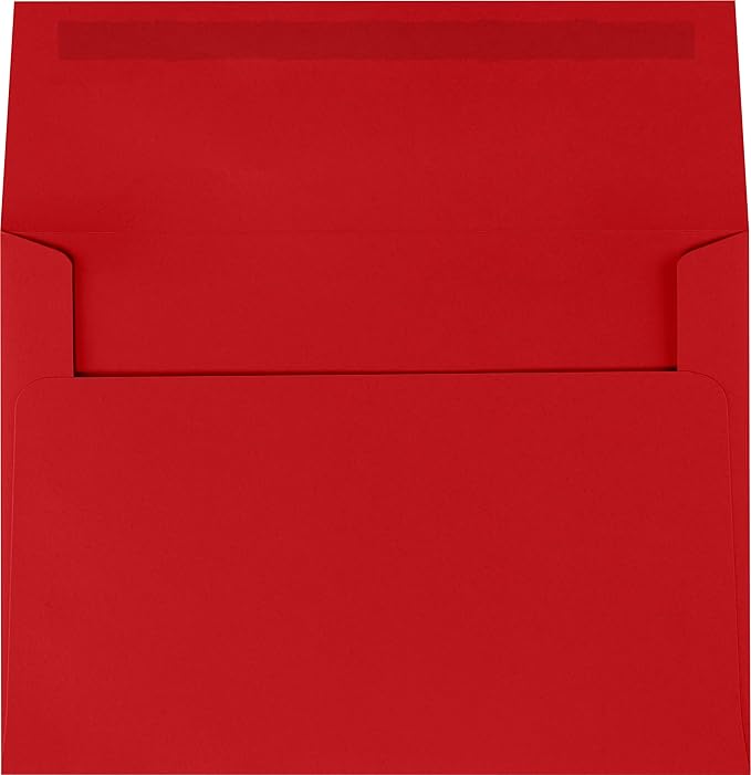 LUXPaper A7 Invitation Envelopes | 5 1/4" x 7 1/4" | Holiday Red | 60lb. Text | 250 Qty