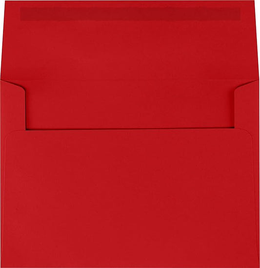 LUXPaper A7 Invitation Envelopes | 5 1/4" x 7 1/4" | Holiday Red | 60lb. Text | 50 Qty