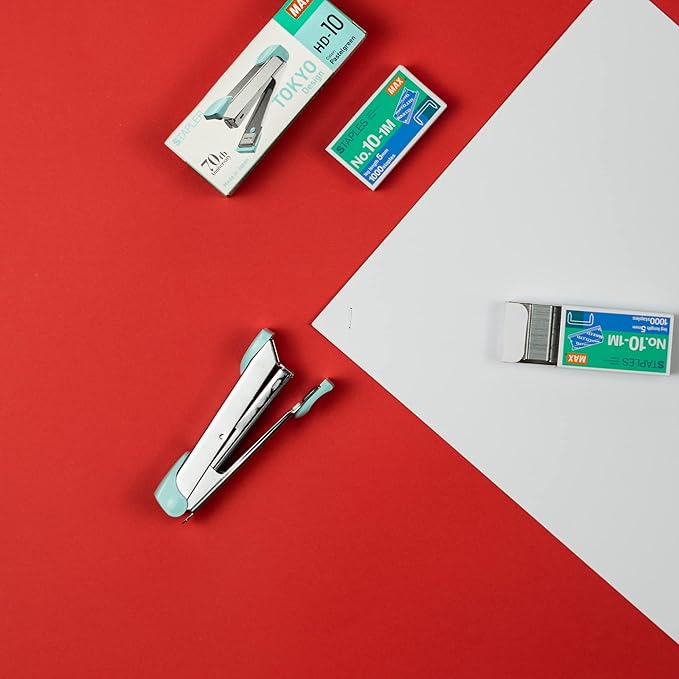 Max HD-10 Stapler Set with 2 Boxes (2000) Staples. Staple Up to 15 Sheets of Normal Paper.