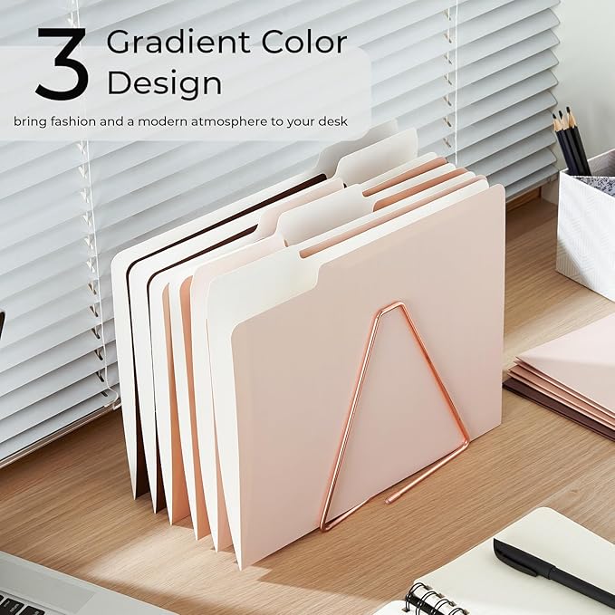 Y YOMA 12 Pack Colored File Folders Letter Size Gradient File Folder with 1/3-Cut Tab Cute Pretty Decorative Heavyweight Filing Folder File Organizers for Office School Home Desktop, Coco Mocha