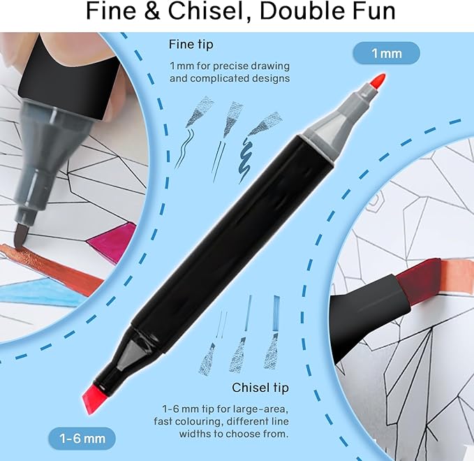 204 Colors Alcohol Markers, Art Markers for Artists with Coloring App, Dual Tip Marker for Adult Painting Sketching Drawing with Travel Case Great Gift Idea