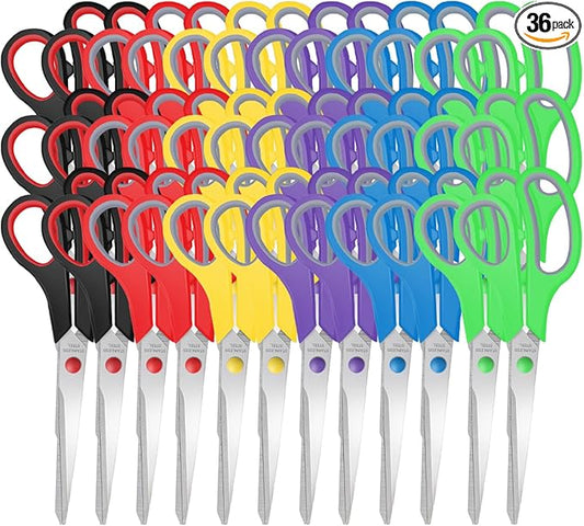 Scissors Bulk 36 Packs,8" Multipurpose Heavy Duty Sharp Scissors,Stainless Steel Sewing Craft Shears for Home Office High/Middle School, Xnluothsk