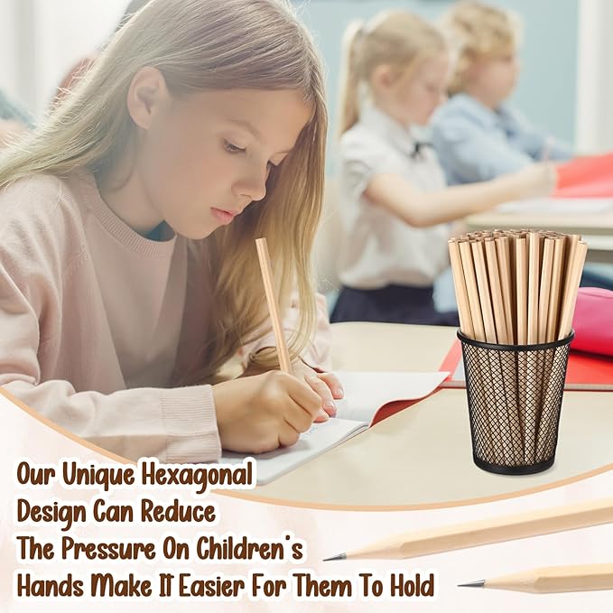 Fumete 1000 Pieces Wooden Pencils Bulk No Eraser Hexagonal HB Graphite Unsharpened Natural Wood Pencils Without Erasers Christmas Classroom Gifts for Students Bulk Christmas Goodie Bag Stuffers