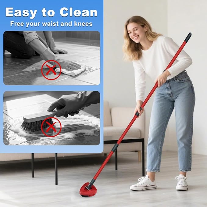 Mop Heads Replacements for O Ceda,Mop Replace Head for Ocedar Rinseclean 2 Tank,Microfiber Mop Refills,Include 3 Spin Mop Replacement Head 1 Scrub Brush 1 Mop Base Machine Washable & Easy to Replace