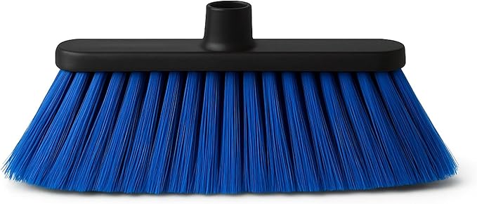 Healing Atlas Aria Blue Broom Head – 13” Sweeping Surface – Heavy-Duty Soft Bristles with Flagged Magnetic Effect – Universal Thread – Recycled PP – Deep Indoor/Outdoor Sweeper(Blue, ARIA)