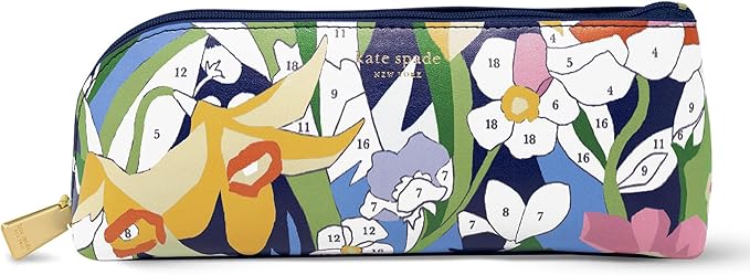 kate spade new york Pen and Pencil Case with Office Supplies, Zip Pouch Includes 2 Pencils, Sharpener, Eraser, and Ruler, Paint by Numbers
