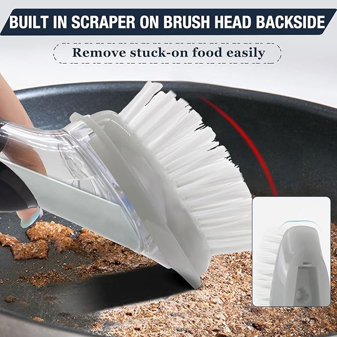 Brush Refills for OXO Dish Brush - 6 Pack Dish Brush Cleaning Soap Dispensing Head Replacement for Scrubber(Grey)