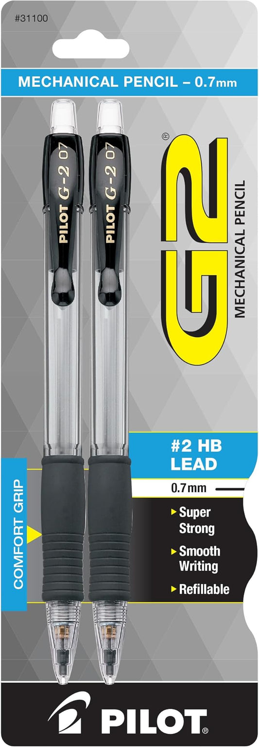 Pilot, G2 Mechanical Pencils, 0.7mm HB Lead, Black Accents, Pack of 1