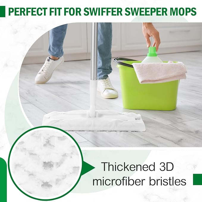 Gejoy 300 Count Heavy Duty Dry Sweeping Cloths Compatible with Swiffer Sweeper Mop, Microfiber Duster Mop Pads Refills for Cleaning Hardwood Floor Dust and Pet Hair, Disposable and Unscented Refills