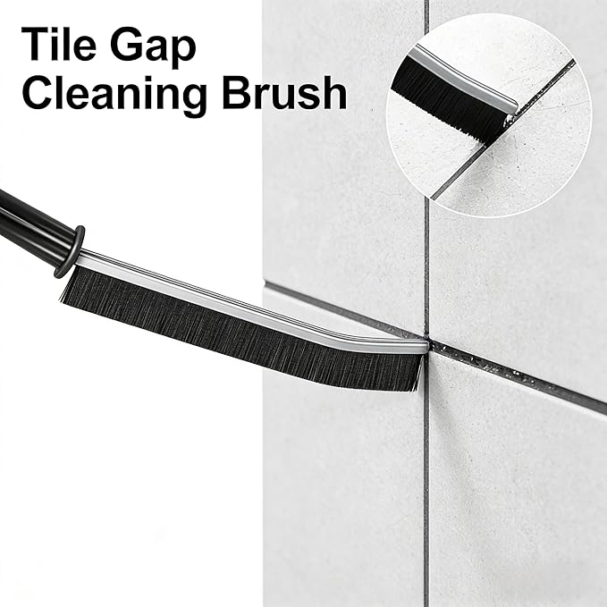 RHFJAKA 5 PCS Crevice Cleaning Brush Set, Extremely Skinny Gap Cleaning Tools,Hard Bristle Gap Brush for Bathroom & Kitchen, Grout Cleaner Tool for Window Tracks and Tile Lines,Car Detailing