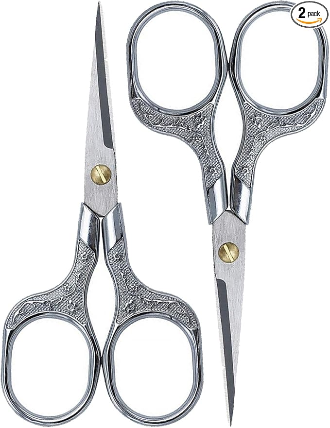 Mini Scissors Stainless Blade Metal Handle 2 Pack Office School Classroom Student Teacher Crafting Fabric Sewing Gift Wrapping All Purpose