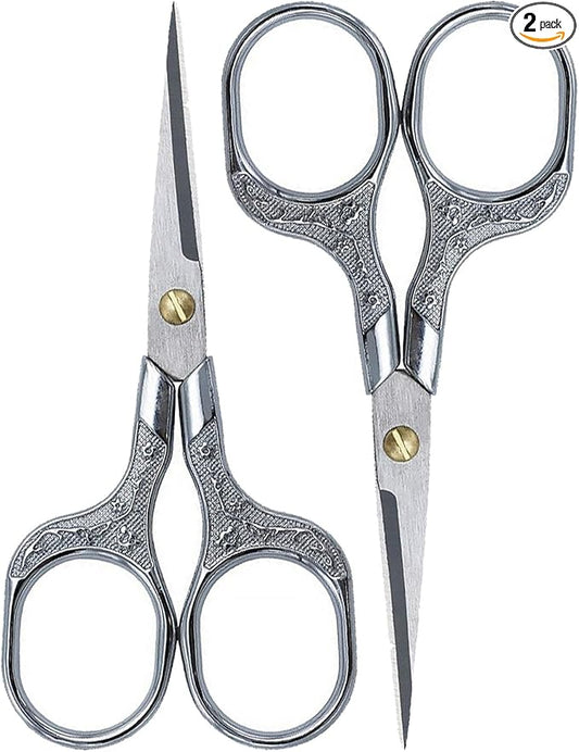 Mini Scissors Stainless Blade Metal Handle 2 Pack Office School Classroom Student Teacher Crafting Fabric Sewing Gift Wrapping All Purpose