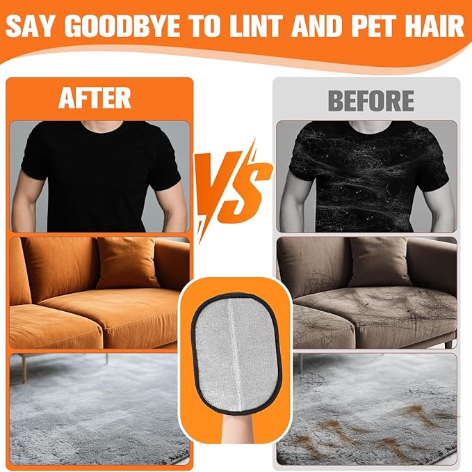 Zehrai Pet Hair Removal Glove for Cats & Dogs, Newly Upgraded Electrostatic Pet Hair Gloves, 2 Pack Reusable Pet Hair Remover Tool for Laundry, Couch, Carpet, Car Seat