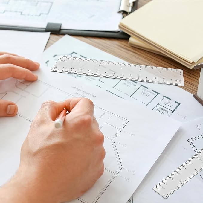 DIVINA VITAE 10 Pack Clear Ruler 6 Inch Small Plastic Ruler Transparent Straight Ruler Flexible Ruler Measuring Tool Rulers Bulk for Kids School Office Classroom, 576636_1_zWAU8HANR