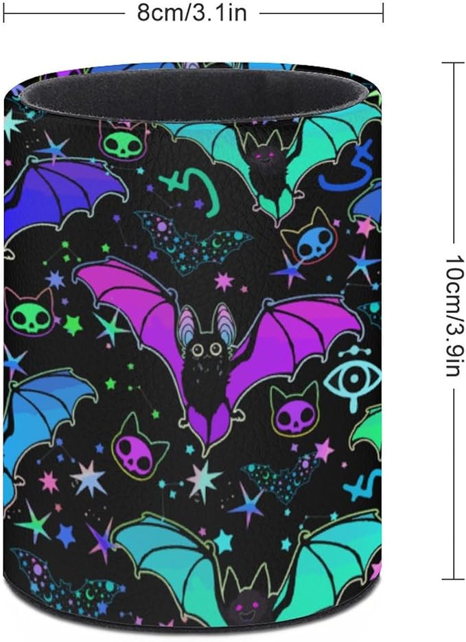 Magic Bat Pen Holder Pencil Organizer Cute Pencil Cup Desk Decor Makeup Brush Holder PU Multifunctional Office Suppliesfor Home Classroom School