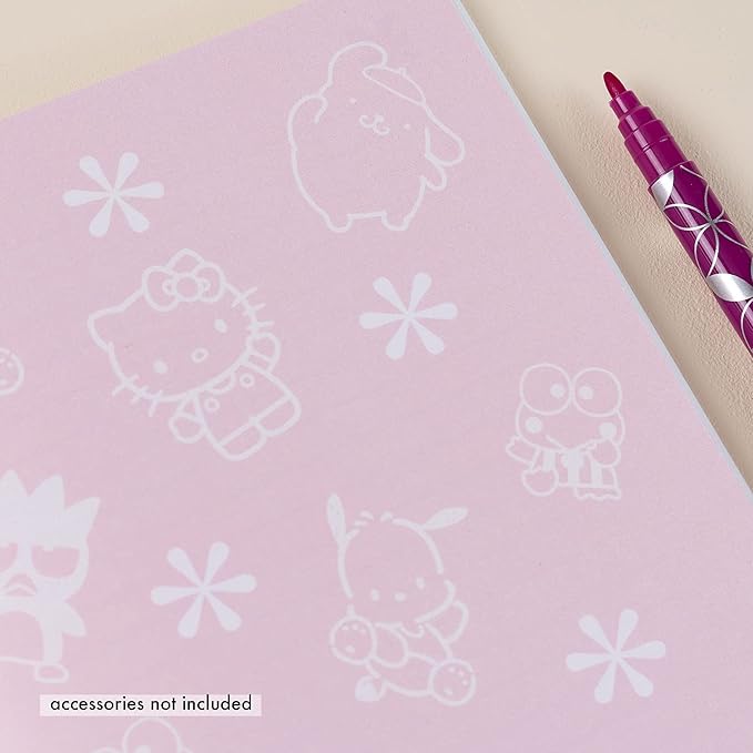 Erin Condren College Ruled Petite Journal - Hello Kitty and Friends Friendship Is Golden. 80 Lined Page Note Taking & Writing Notebook. Thick 80 lb. Mohawk Paper. Sewn-stitch binding