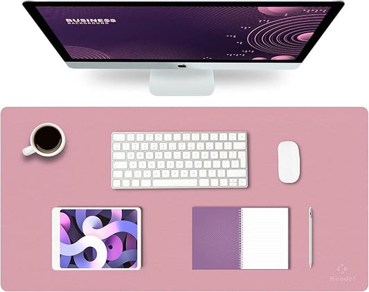 K KNODEL Large Office Leather Desk Mat, Mouse and Keyboard Pad, Computer and Laptop Mat, Desktop Protector and Cover, Writing Pad and Blotter (31.5"x15.7", Purple)