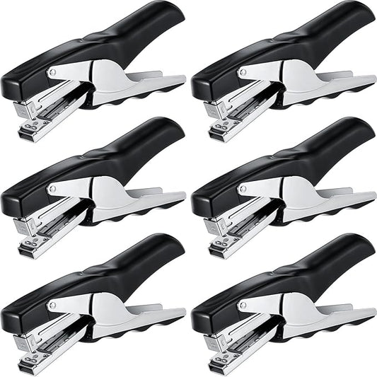 Yexiya Heavy Duty Plier Stapler Heavy Duty Office Hand Held Stapler Effortless 50 Sheet Capacity Desk Good for Stapling Home Warehouse School, Black(6 Pcs)