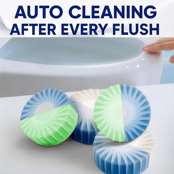 KELITE Automatic Toilet Bowl Cleaner Tablets, 10 Pack Long-Lasting Toilet Tank Cleaner for Bathroom, Blue Water Freshener, Prevents Stains & Odor, Safe for All Toilets (1, 10 Pack (Green+Blue))