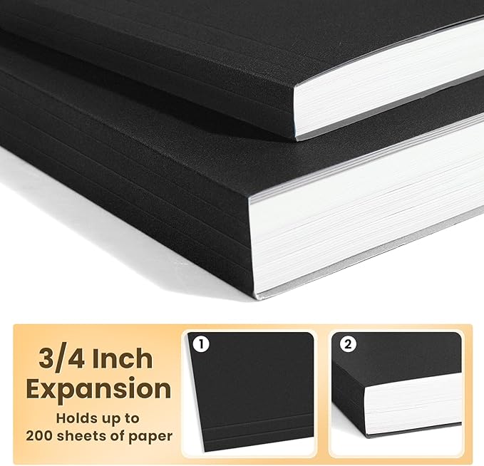 SUNEE Hanging File Folders Legal Size, Black File Folders 25 Pack 1/5-Cut Tabs, Stay Organized for Your Home and Office Bulk File and Documents