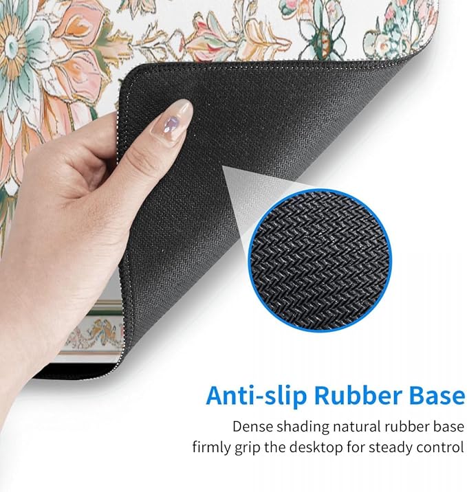 Desk Pad,Office Desk Mat 31.5"×11.8" Large Gaming Mouse Pad,Durable Extended Computer Mouse Pad,Waterproof Thick Big Mouse Pads with Non-Slip Rubber Base Office Home Romantic Floral Rug