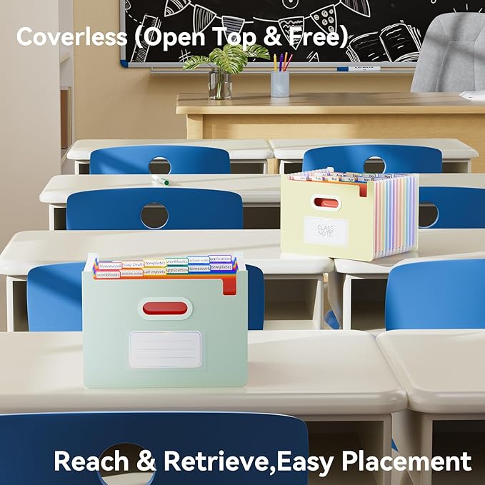 ThinkTex Accordion File Organizer, 12 - Pocket Expanding File Folders Upright & Open Top,for Paper Receipts, Bills&Taxes Organizer, Letter/A4 Size for School, Office, Home with Colorful tab-Sage Green