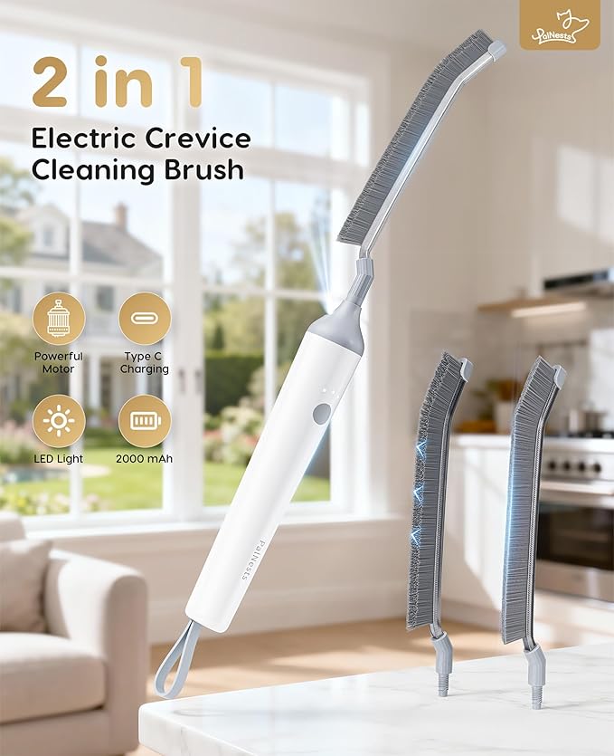 PalNests DIY V-Shaped Hard-Bristle Crevice Brush – Replacement for PalNests Crevice Cleaning Brush CB03 & CB04, Deep Clean for Kitchen, Bathroom, Grout & Tight Gaps, Pack of 3