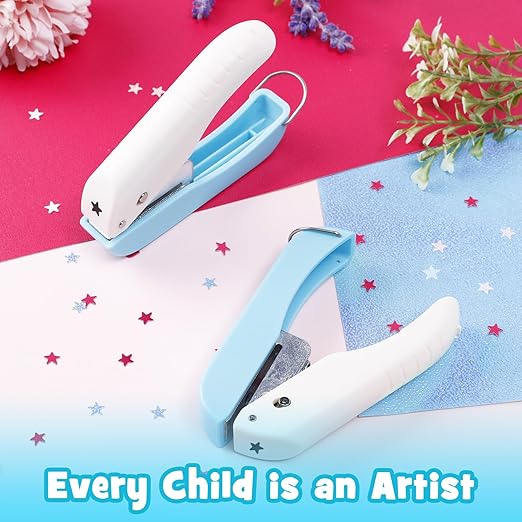 UCEC Star Hole Punch Small Hole Puncher, 1/4in Single Hole Punch, Handheld Hole Paper Punch Puncher for Craft Paper Tags Clothing Ticket DIY Scrapbook Tool
