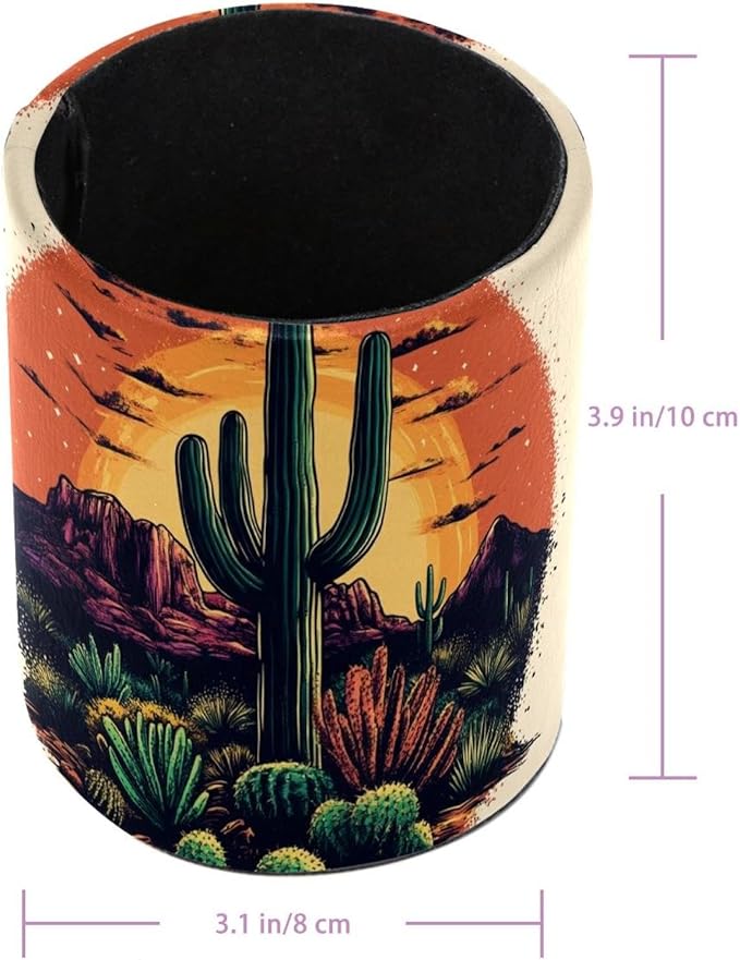 Pen Holder Pencil Holder for desk, Round Desktop Organizer Desert (2) Pencil Cup for Office, School, Home and Stationary Supplies