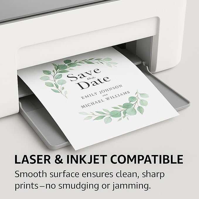 Veritas White Cardstock Printer Paper, 8.5” x 11” Letter Size, Heavyweight Card Stock, 110lb/199gsm, 100 Sheets, Thick Cardstock for Copy, Business Cards Making, Office Printing, Made In USA