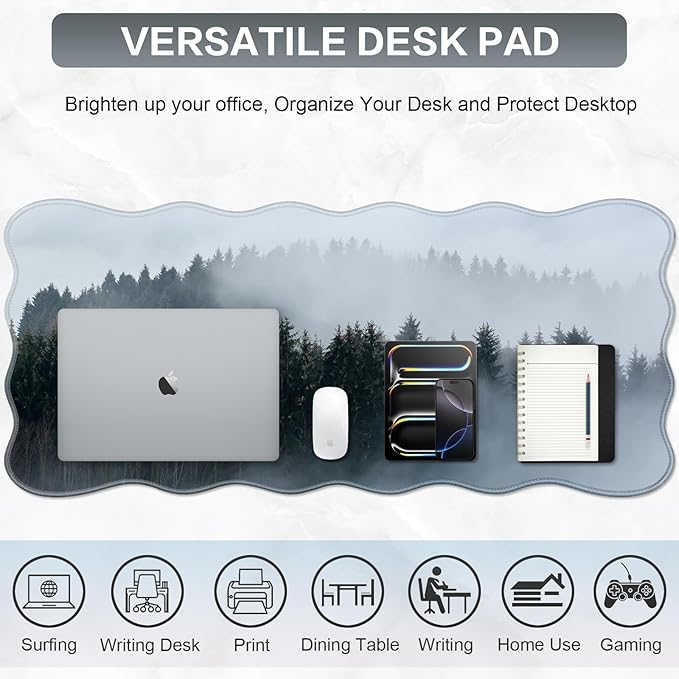 Gaming Mouse Pad, Large Mouse Pad XXL 35.4×15.7in, Extended Computer Keyboard Mouse Mat Desk Pad for Laptop with Stitched Edges, Waterproof Mousepad for Gamer Home&Office Women