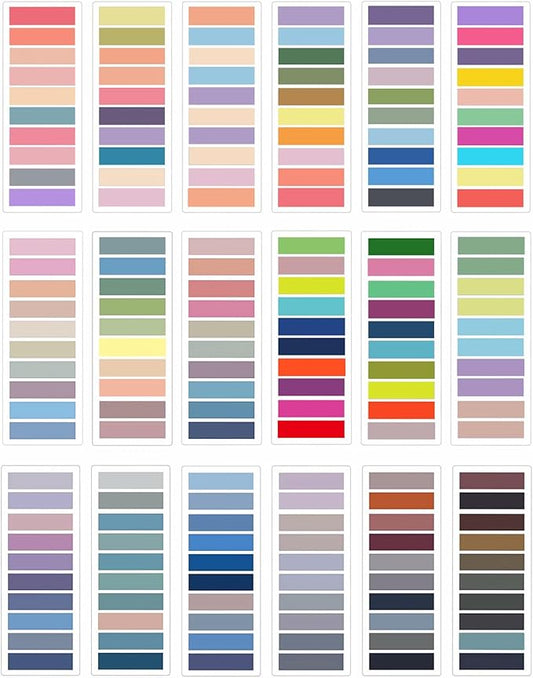 3600Pcs Sticky Tabs Book Tabs, Writable and Repositionable Annotation Tabs Book Page Flages Markers, Morandi File Folder Labels Divider Index Tabs(3600)