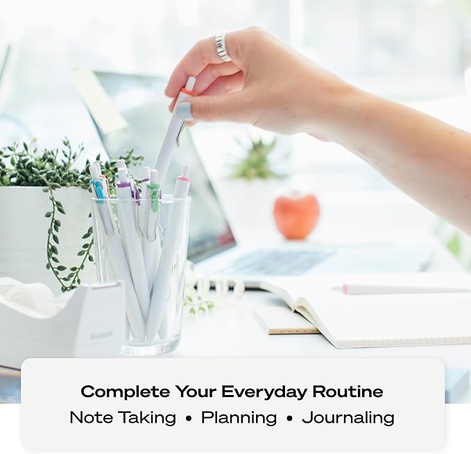 uniball uni one Retractable Gel Pens, Medium Point, 0.7mm, Black/Blue Ink, 5/Pack (70380)