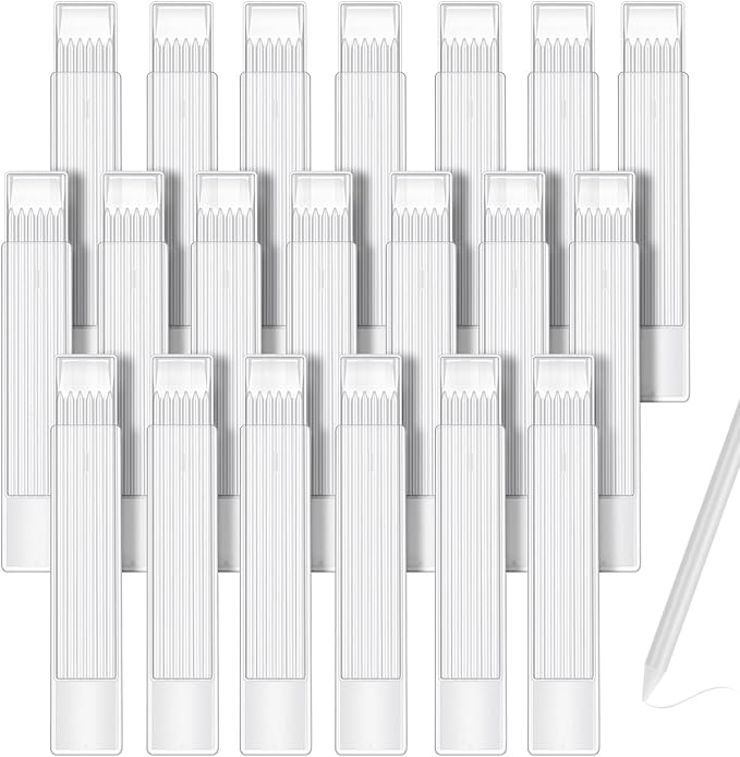 Zhehao 120 Pieces 2.8 mm Carpenter Pencils Lead Refills HB Refill for Construction Pencils Refills Mechanical for Writing Drawing Drafting Woodworking Construction (White)